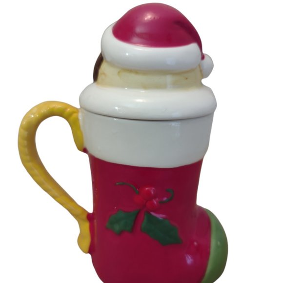 Pfaltzgraff Puppy Surprise Dog Stocking Covered Christmas Coffee Mug Tea Cup - Picture 2 of 5